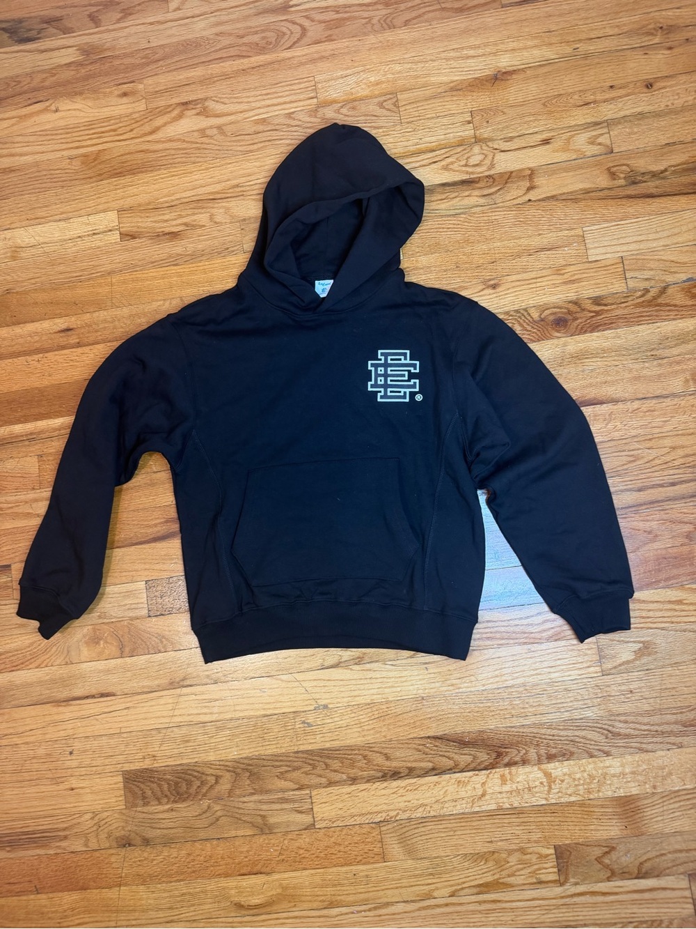 Black Hooded Sweatshirt with Chest Logo